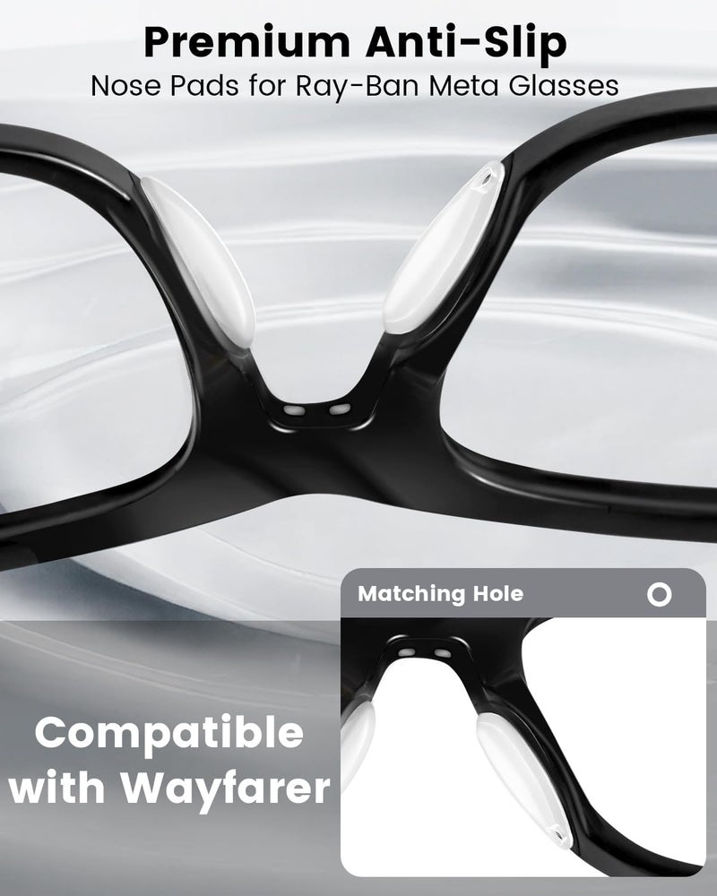 BandSmith Compatible with Ray-Ban Meta Wayfarer Eyeglass Nose Pad, 8 Pairs Soft Silicone Nose Pads, Anti Slip Replacement Nose Pads - Image 2